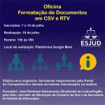 Oficina formatação de documentos em CSV e RVT card